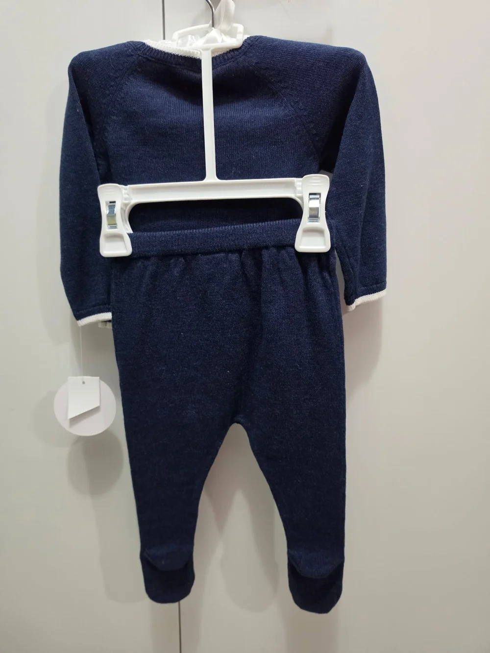 Edgehill Collection Navy and White Knit Baby Matching Set